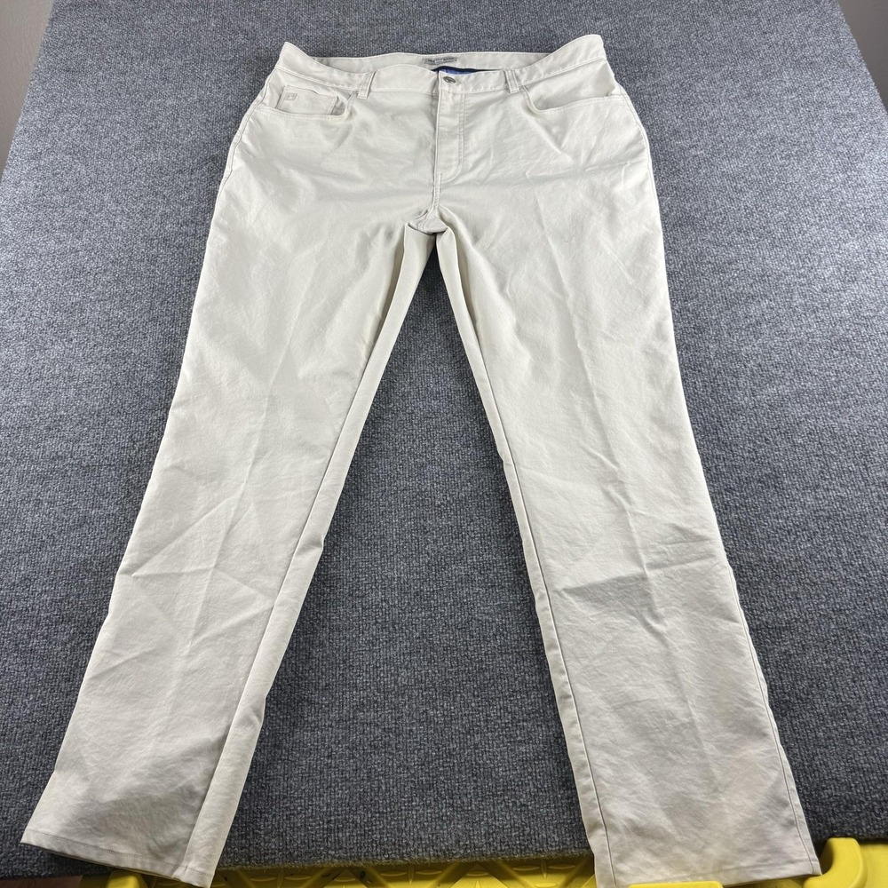 Peter‎ Millar Pants Mens 38x32 Beige Polyester Khaki Chino Straight Pockets Eb66
